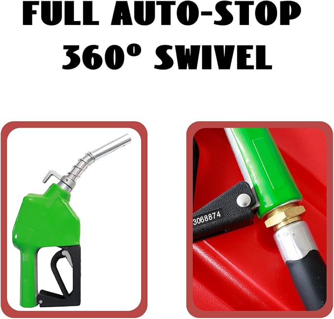 Portable Diesel Only Fuel Storage W/12V Pump 10.6 GPM Flow Rate, Auto Nozzle - Image 5