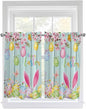 Happy Easter Kitchen Curtains 54 Inches Length, Spring Bunny Eggs Flower Teal by Unknown