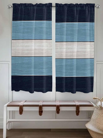 Vintage Country Woodcuts Window Valance Curtains, 2 Panel - Image 2