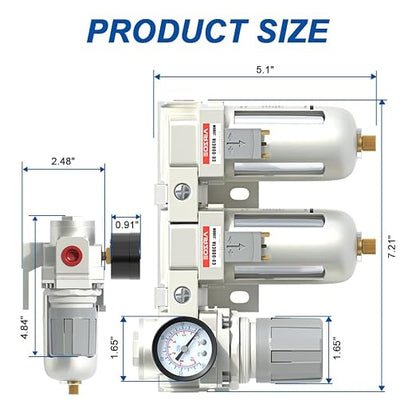 AIRZOE 3/8" NPT Air Dryer for Compressor-Air Compressor Water Separator - Image 2