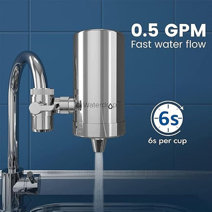 Waterdrop Water Filter for Sink Faucet, 360° Rotating Stainless Steel, NSF - Image 8