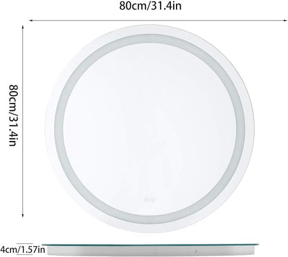 Illuminated Bathroom Mirror 800 x 800 MM Round LED Wall Mounted Vanity Mirror - Image 7