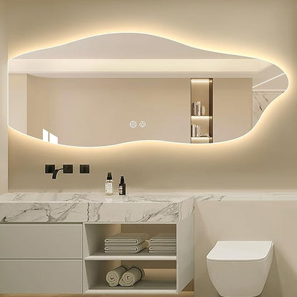 JSLJDM 500 X1000 mm Illuminated Backlit LED Bathroom Mirror, Wall Mounted by JSLJDM