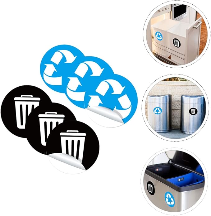 1Set PVC Waste Sorting Stickers Self Adhesive Trash Bin Labels - Image 9