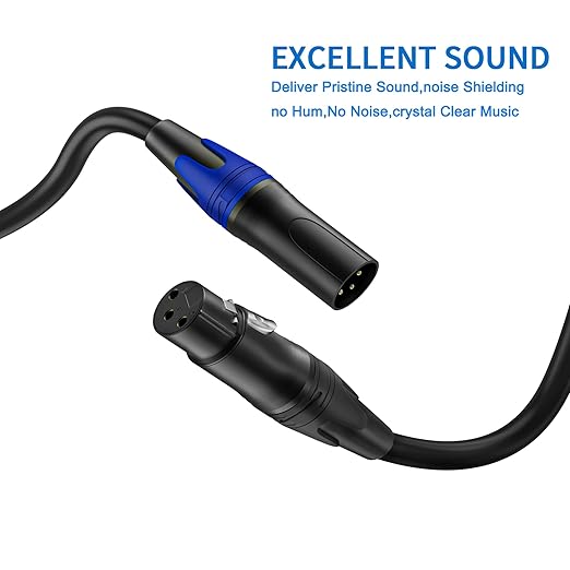 LanSenSu XLR Female to 2 XLR Male Patch Y Cable, Balanced Microphone Splitter Cord, Audio Adaptor, 11.8 Inches (2Pack)