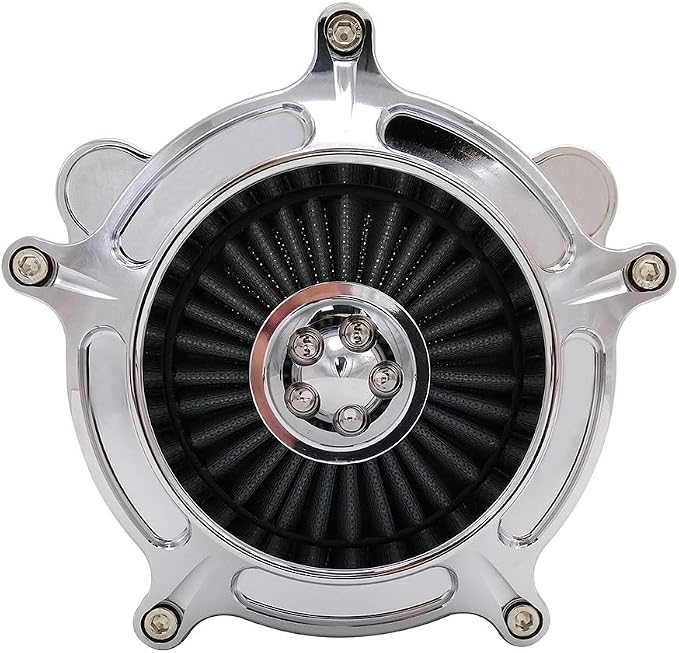 Harley Air Cleaner Turbine Intake Chrome Filter Kit Cnc Cut - Image 5
