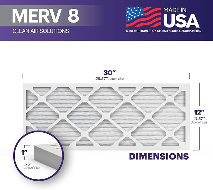BNX TruFilter 12x30x1 Air Filter MERV 8 - Image 2