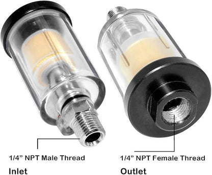 beduan Water Oil Separator Filter, 1/4" NPT Male and Female Thread Spray Gun - Image 4