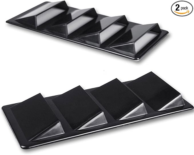 1 Pair Black Decorative Air Flow Intake Turbo Bonnet Hood Side Vent Cover Stick by AstraDepot