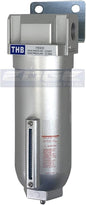 HEAVY DUTY INDUSTRIAL RATED HIGH FLOW PARTICULATE FILTER, IN-LINE WATER TRAP by THB