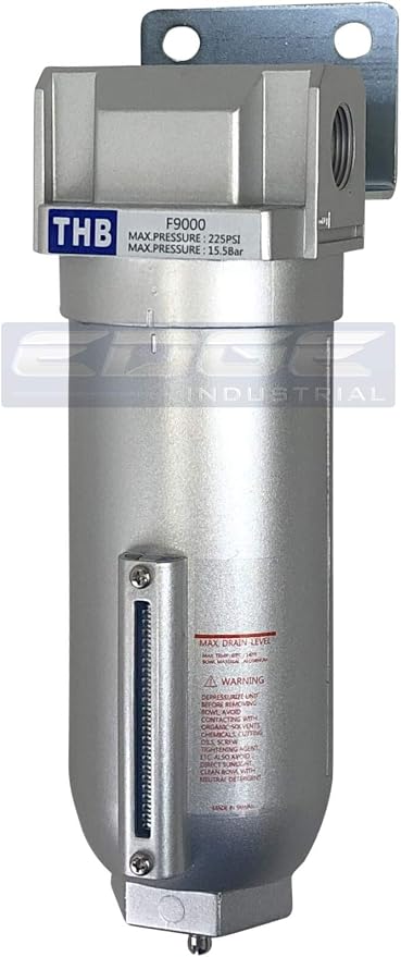 HEAVY DUTY INDUSTRIAL RATED HIGH FLOW PARTICULATE FILTER, IN-LINE WATER TRAP by THB