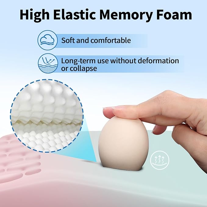 YIWEI Ergonomic Mouse Pad with Wrist Support - Gel Memory Foam Mouse Mat for Computer Keyboard & Laptop - Non-Slip Base, Pain Relief for Home Office & Gaming - Aurora/Northern Lights