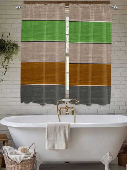 Farm Gray Green Brown Wood Grain Window Valance Curtains, Rustic Wooden Plank - Image 5