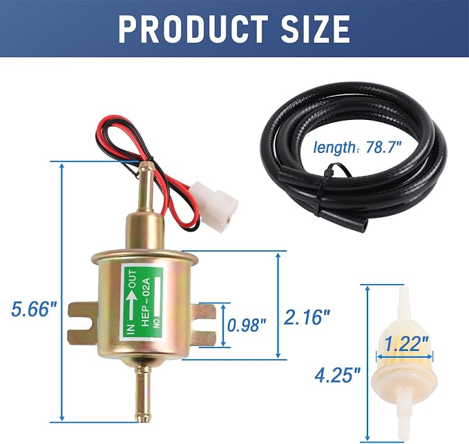 Universal Electric Fuel Pump Kit 12v 3-6 PSI Low Pressure - Image 5