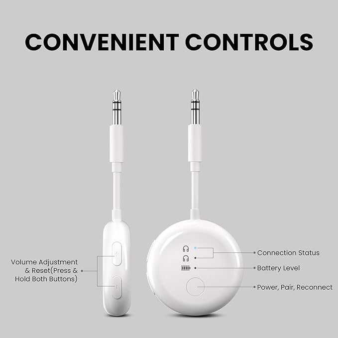 Avantree SoundJet R1 – 25Hr Airplane Bluetooth Adapter for All AirPods (Pro/Max) with Qualcomm Chipset & aptX Adaptive, Wireless Audio Transmitter for Flight Travel, Works with Bose & Other Headphones
