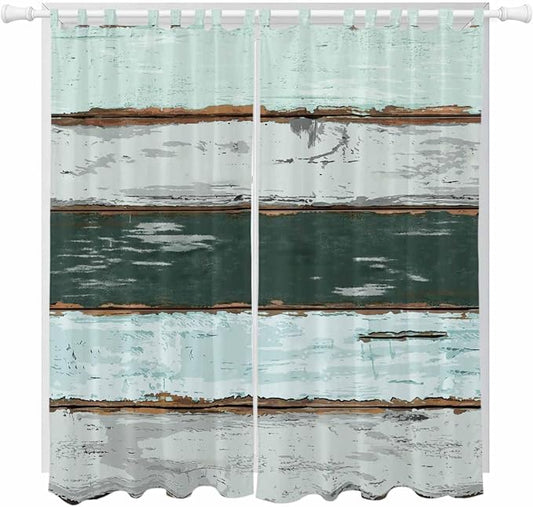 Blue Teal Living Room Curtains 96 Inch Length, Window Curtains Tab Top by Unknown