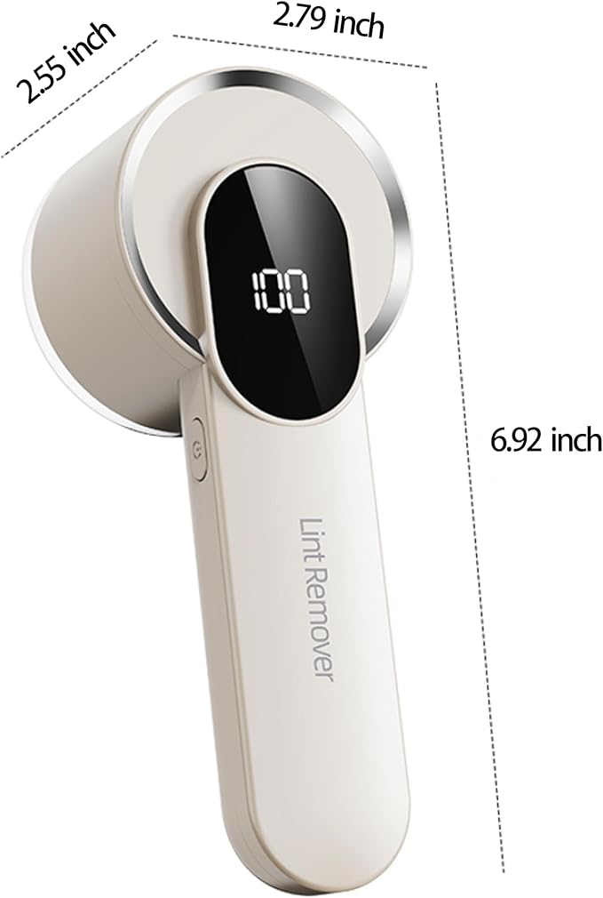Fabric Shaver, Electric Sweater Shaver with 2 Extra Replaceable Stainless Steel Blades, Digital LED Display, USB Rechargeable, Lint Remover for Clothes, Couch, Furniture, Fuzz, Lint Ball, Pillings