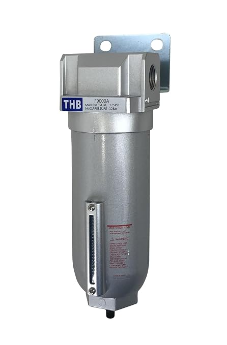 1/2" NPT Industrial Particulate Filter, Removes Water, Debris from Compressed by Unknown