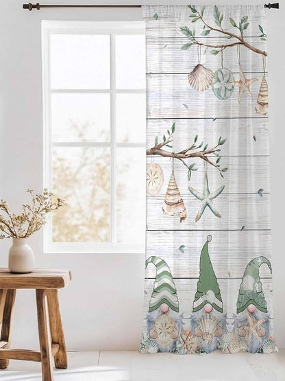 Sheer Curtains 96 Inches Long, Sage Green Gnomes Semi Sheer Curtains Light - Image 3