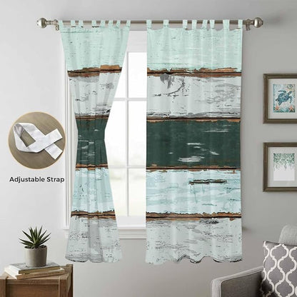 Blue Teal Living Room Curtains 96 Inch Length, Window Curtains Tab Top - Image 5