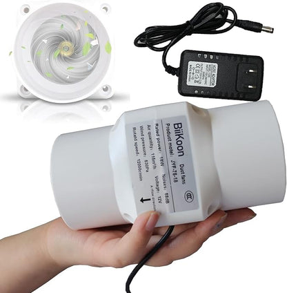 3 Inch/75mm Inline Duct Fan 12V 18W Variable Vent Blower Plastic Air Extractor by Unknown