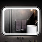 Bathroom Mirror with LED Light and Demister Pad Wall Mounted Mirror Makeup by Unknown