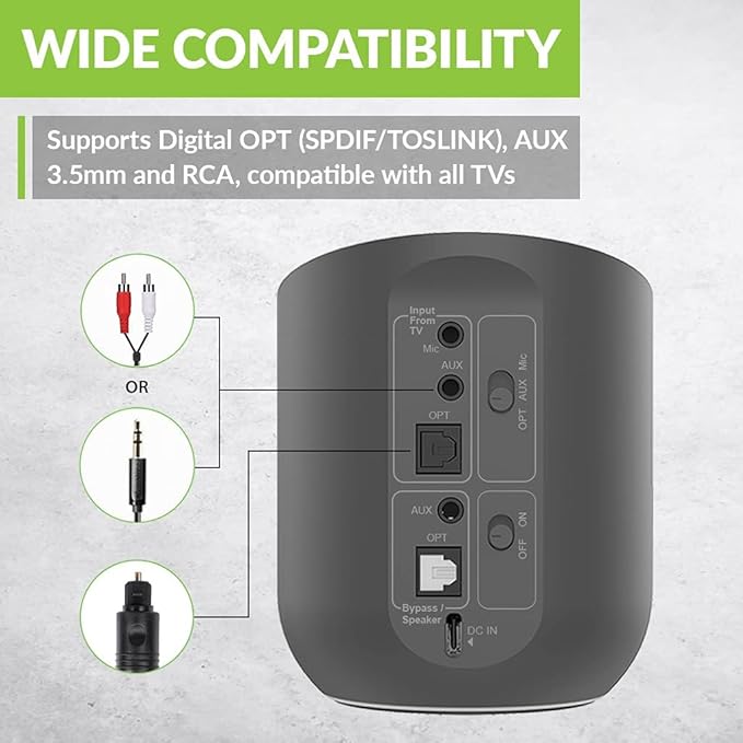 Avantree Orbit Bluetooth 5.0 Audio Transmitter for TV with 5.1 Surround Sound Passthrough Support, Class 1 Long Range, LED Display, Dual Link, 100% TV Compatibility Delivers No Lip sync Delay