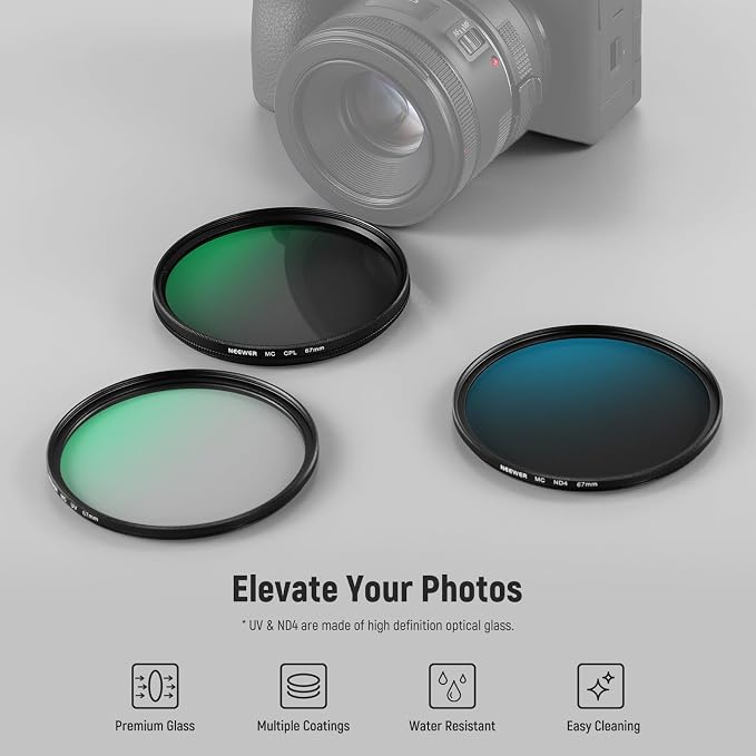 NEEWER 67mm UV/CPL/ND Lens Filter Kit - Image 2