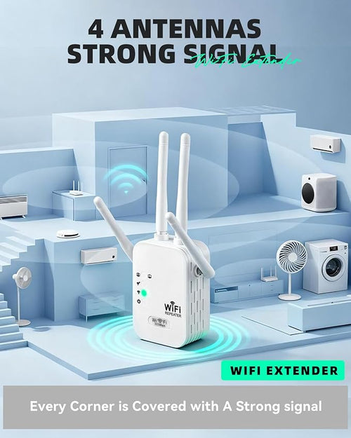 2025 WiFi Extenders Signal Booster for Home Long Range Up to 9800 sq. ft & 40 Devices, WiFi Extender Signal Booster, Quick Setup-Medium, Internet Repeater, WiFi Extender