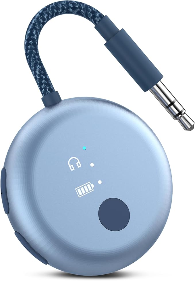 Avantree SoundJet R1 – 25Hr Airplane Bluetooth Adapter for All AirPods (Pro/Max) with Qualcomm Chipset & aptX Adaptive, Wireless Audio Transmitter for Flight Travel, Works with Bose & Other Headphones