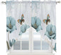 Blue Tulips Swag Valances for Windows, Watercolor Flowers Butterfly Spring by Unknown