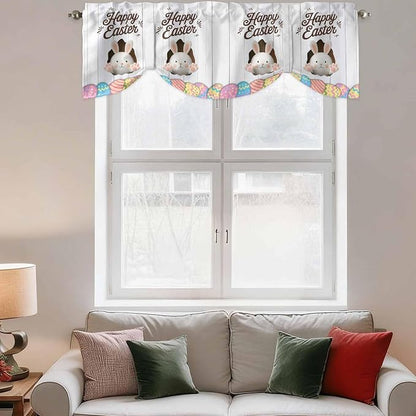 Grey Easter Tie Up Valance Curtains - Image 3