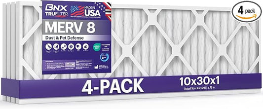 BNX TruFilter 10x30x1 Air Filter MERV 8 by BNX