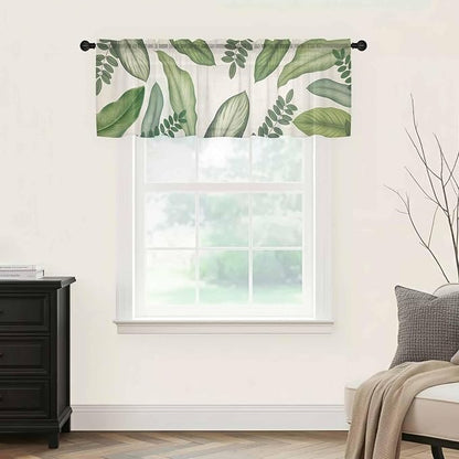Summer Palm Leaf Sheer Valance Curtains - Image 5