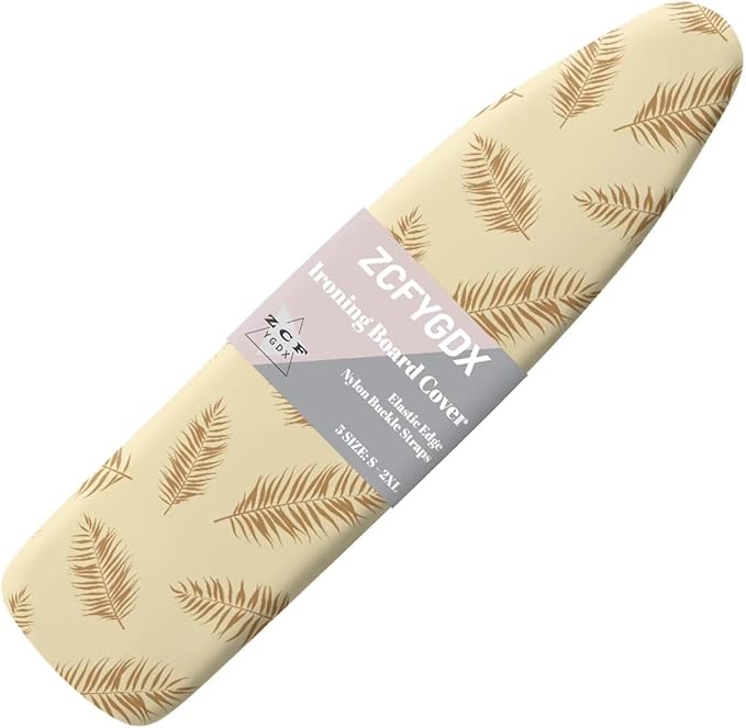 ZCFYGDX Ironing Board Covers,Elastic Edge 3 Bottom Nylon Buckle Straps, Stain Resistant & Resistant Scorch, Easy to Installation Fasteners Minimalist Palm Leaf Print Decor Size-XL 15 x 54