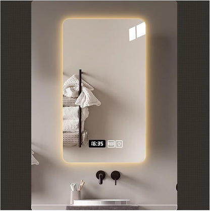 Bathroom Mirror with LED Lights, Makeup Vanity Touch Mirror with LED by ZXCASDF
