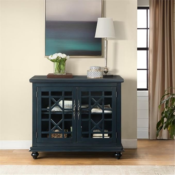 Martin Svensson Home Avalon Small Spaces Accent Cabinet TV Stand, 38" W x 32" H Catalina Blue