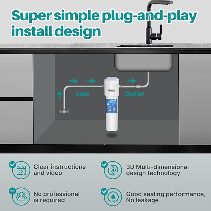 ICEPURE Under Sink Water Filter System, 3 Years or 22000 Gallons Ultra High - Image 7