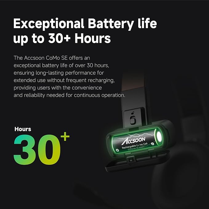 Accsoon Como SE Wireless Headset Intercom System 1312ft Team Communication Group Talk, 30+Hour Battery Life(Only Remote Headset)