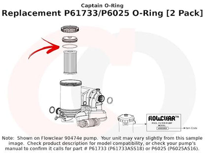 Captain O-Ring Replacement P61733 / P6025 O-Rings - Image 3