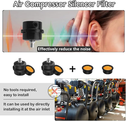 WMYCONGCONG 2 PCS 1/4" 12.5mm Air Compressor Silencer Filter Metal Air - Image 3