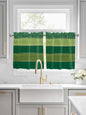 Farm Retro Green Wood Grain Window Valance Curtains, Rustic Wooden Plank by IDOWMAT