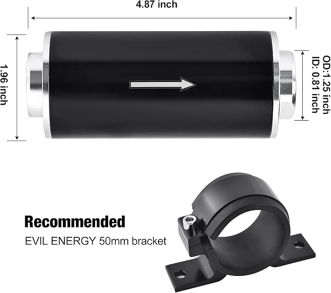 EVIL ENERGY Inline Fuel Filter 100 Micron - Image 2