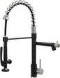Pull Down Kitchen Faucet with Sprayer, Fapully Commercial Matte Black&Brushed by Fapully