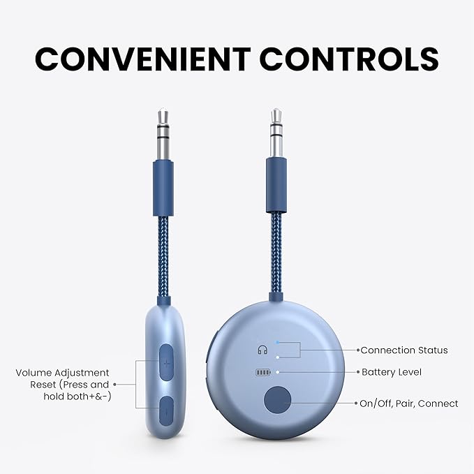 Avantree SoundJet R1 – 25Hr Airplane Bluetooth Adapter for All AirPods (Pro/Max) with Qualcomm Chipset & aptX Adaptive, Wireless Audio Transmitter for Flight Travel, Works with Bose & Other Headphones