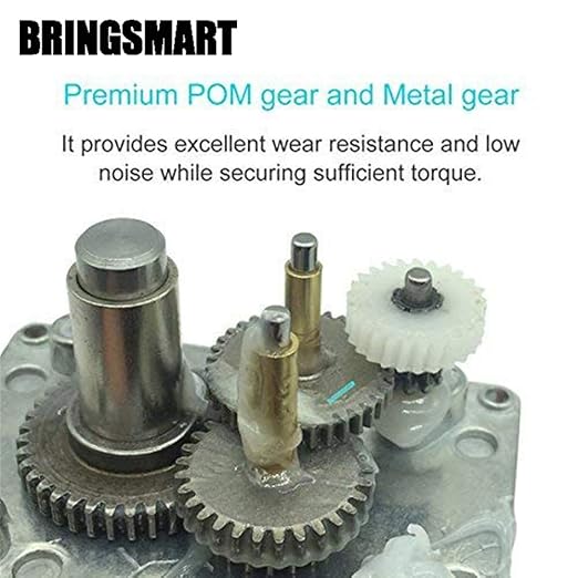 BRINGSMART DC Motor 24V 260rpm DC Worm Gear Motor 6.2kg.cm Self-Locking Reversed Mini Turbine Geared Motor for DIY Robot Rotating Table Door Lock Curtain Machine (24V 260rpm)