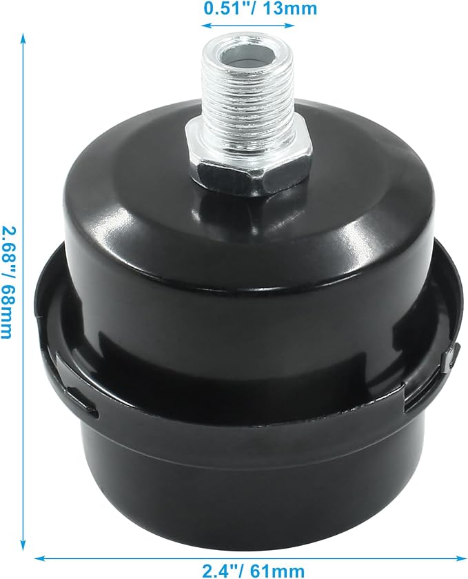 Hordion 2 Pack Air Compressor Silencer, 1/4" Thread Air Compressor Intake - Image 2