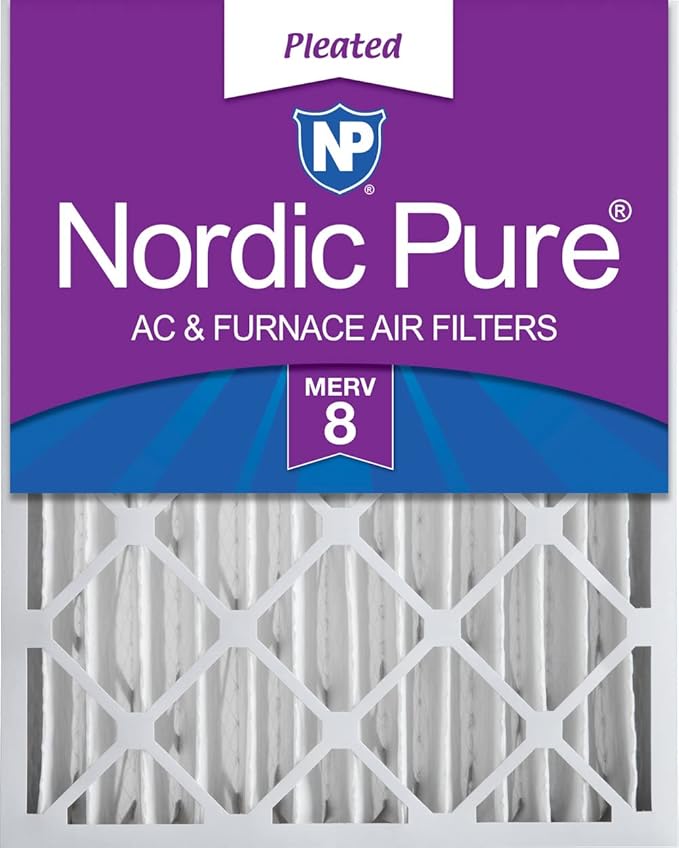 Nordic Pure 16x20x4 Pleated MERV 8 Air Filter 1 Pack by NordicPure