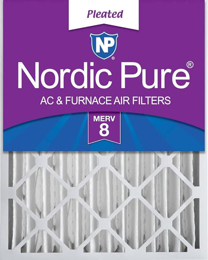 Nordic Pure 16x20x4 Pleated MERV 8 Air Filter 1 Pack by NordicPure