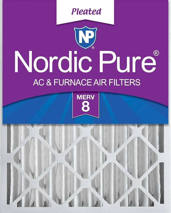 Nordic Pure 20x20x4 Pleated MERV 8 Air Filter 1 Pack by NordicPure